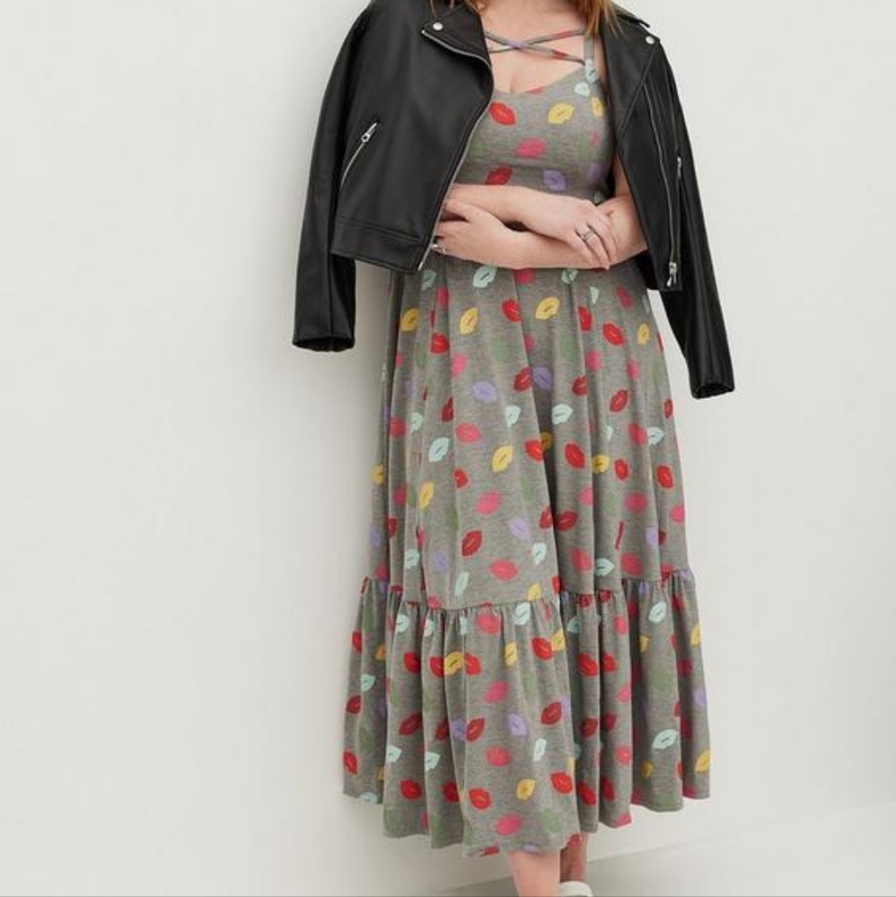 Torrid Size 1 Tiered Strappy Maxi Dress 14 16